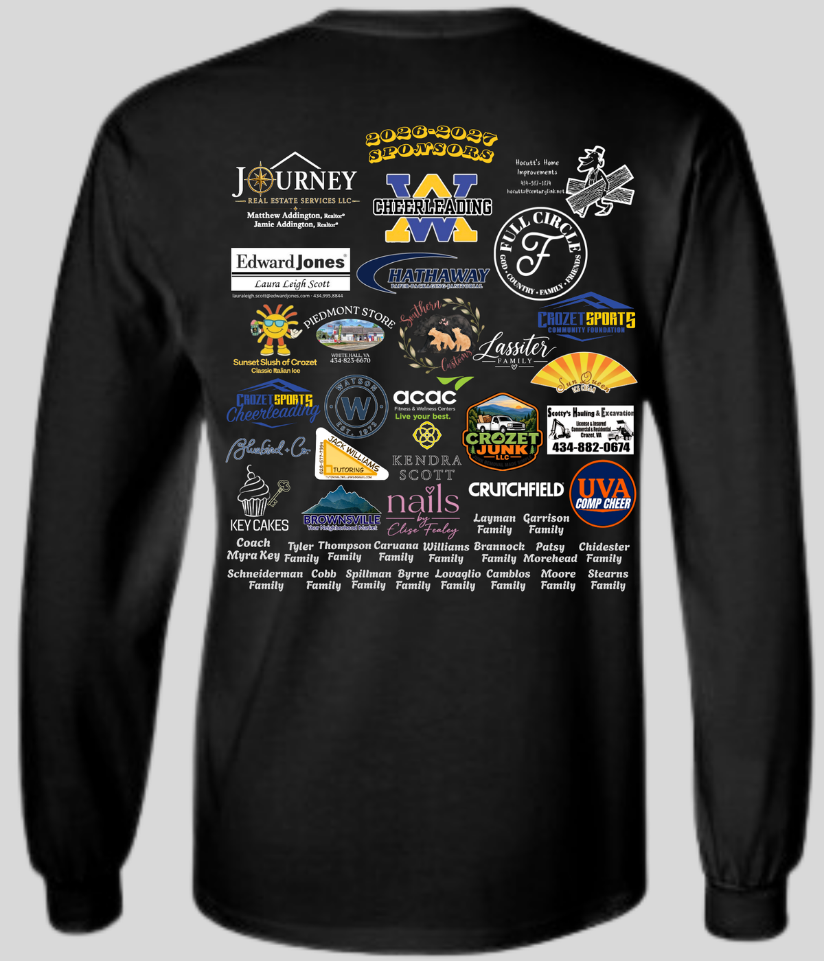 Cheer Sponsorship Long Sleeve - WARRIORS