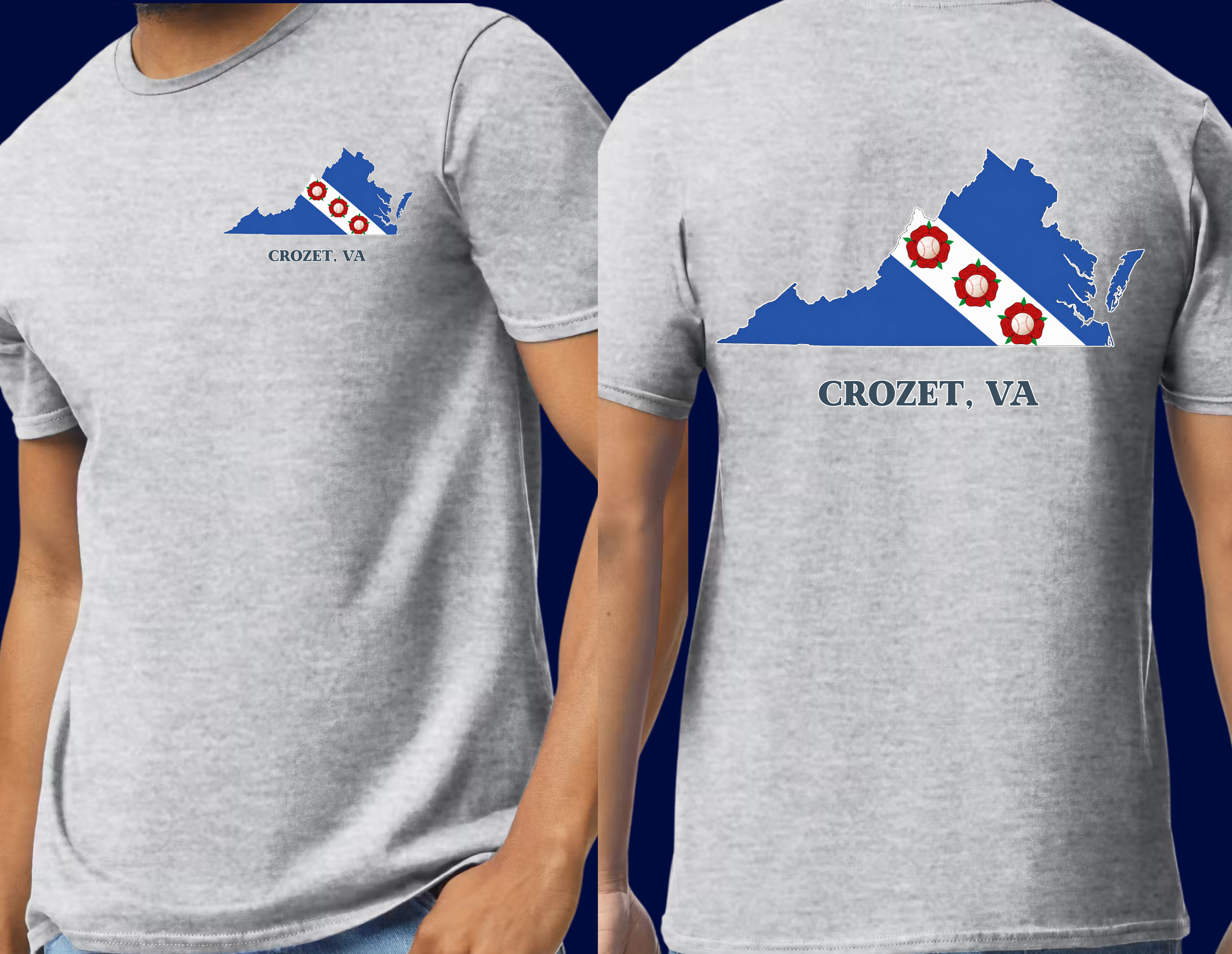 BASEBALL - Crozet Flag VA T-Shirt